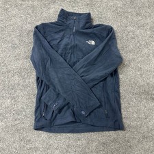 The North Face Fleece Jacket Mens Size M Navy Blue Full Zip Mock Neck Outdoor