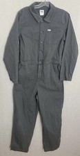 Lee Work Wear Coverall Medium Gray Button Zip Front Long Sleeve Jumpsuit Vintage