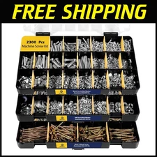 Versatile 2300 Pc Metric & SAE Machine Screw Assortment Kit