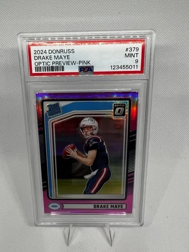 2024 Donruss Optic Preview Pink Holo Drake Maye Rookie Rc PSA 9