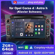 Android15 Autoradio GPS BT Für Opel Corsa d Astra h Klavier Schwarz 64GB WIFI