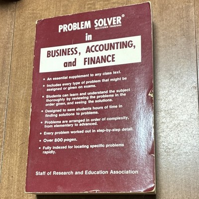 Problem Solver in Business, Accounting, and Finance by REA (Trade Paperback)