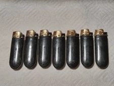 7 ct Mini Rounded Bottom Adjustable Disposable Lighters Black And Gold