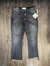 Mother Denim Women The Insider Crop Step Fray Gray Moshpit Memories Size 31
