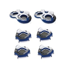 Intex River Run Inflatable Lounger 4 Pack  Pool Lake Tube Float 2 Pack 
