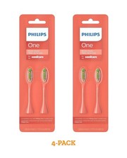 4PK Philips Brush Heads Soft Miami Coral Orange for Philips One Sonicare Handles