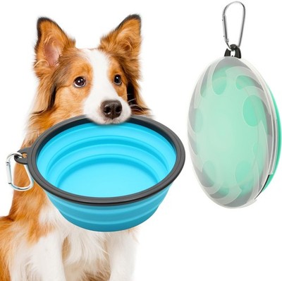 2er Pack Große Hundeschalen, Faltbare 1000 ml Reise Futterschalen, Tragbare W...