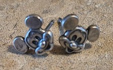 Sterling Silver Mickey Mouse Face Stud Earrings - No Backs/Closure