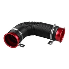  Air Intake Pipe Inlet Hose Adjustable 76mm Flexible Cold Air Intake Turbo Red