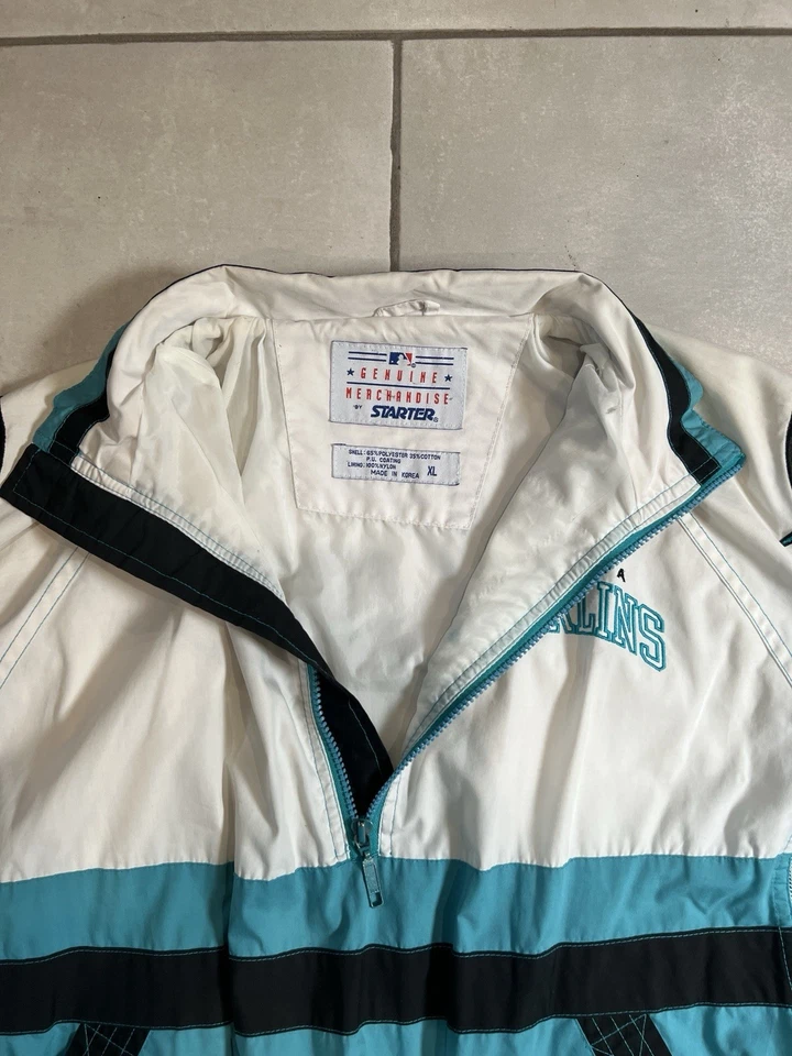 Chaqueta Starter Florida Marlins Para Hombre Talla XL Azul Blanco 1/2 Cremallera MLB VINTAGE AÑOS 90 Foto 2 de 4