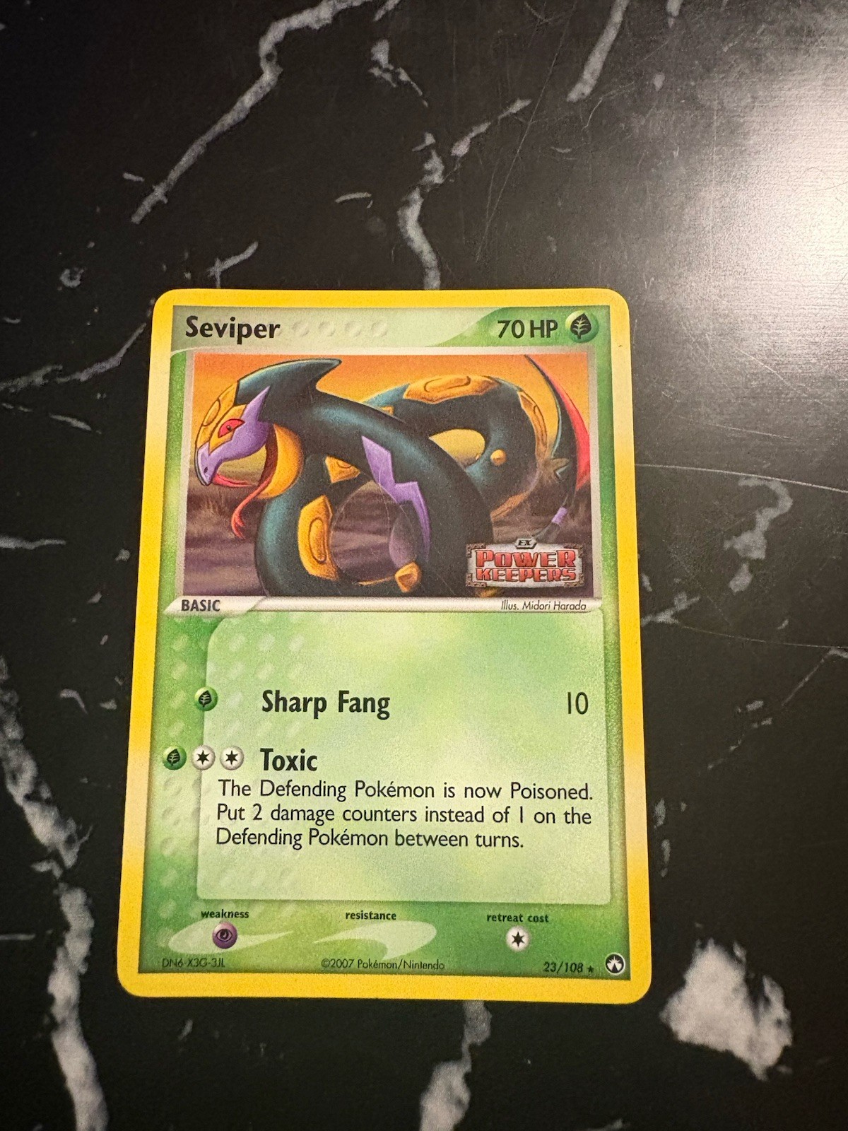 Pokémon TCG Seviper EX Power Keepers 23 Reverse Holo Rare Stamped