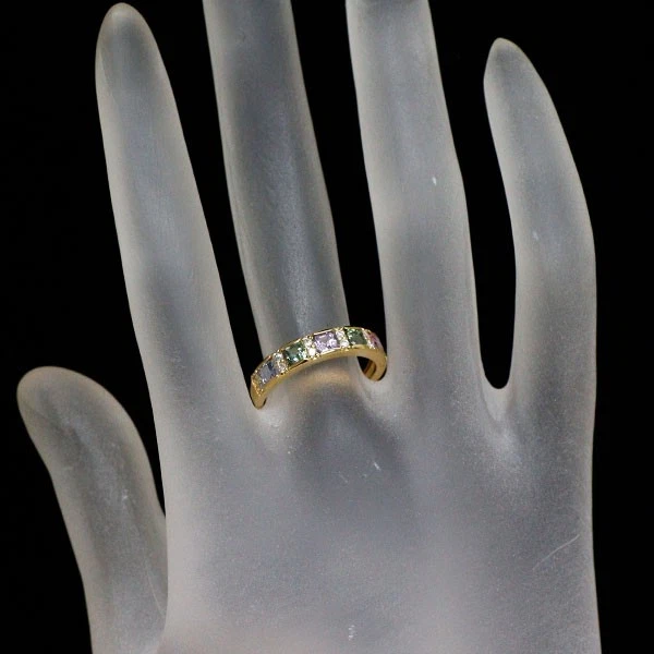 Bague diamant saphir multicolore K18YG neuve 0,90 ct D0,15 ct livraison gratu... - Photo 3/4