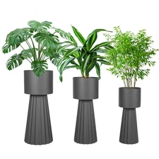 Nursery Pot Iron Grow Pots Plant Garden 3pcs  Flower Pots Set Patio Garden Use