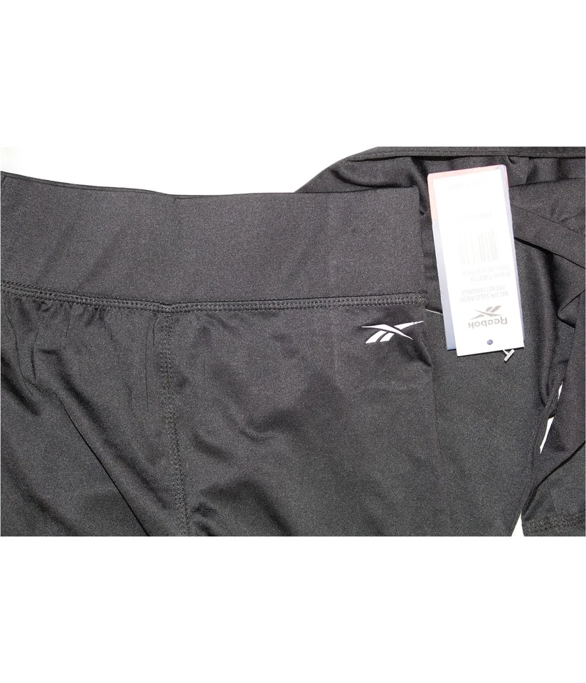 Reebok Girls 2-Pack Compression Athletic Pants, blackpink, Big Kids (8-20), M - Image 3 of 3