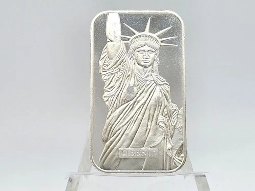 1oz .999 Fine Silver Engelhard MTB "Liberty Trade Silver" Art Bar **VINTAGE**