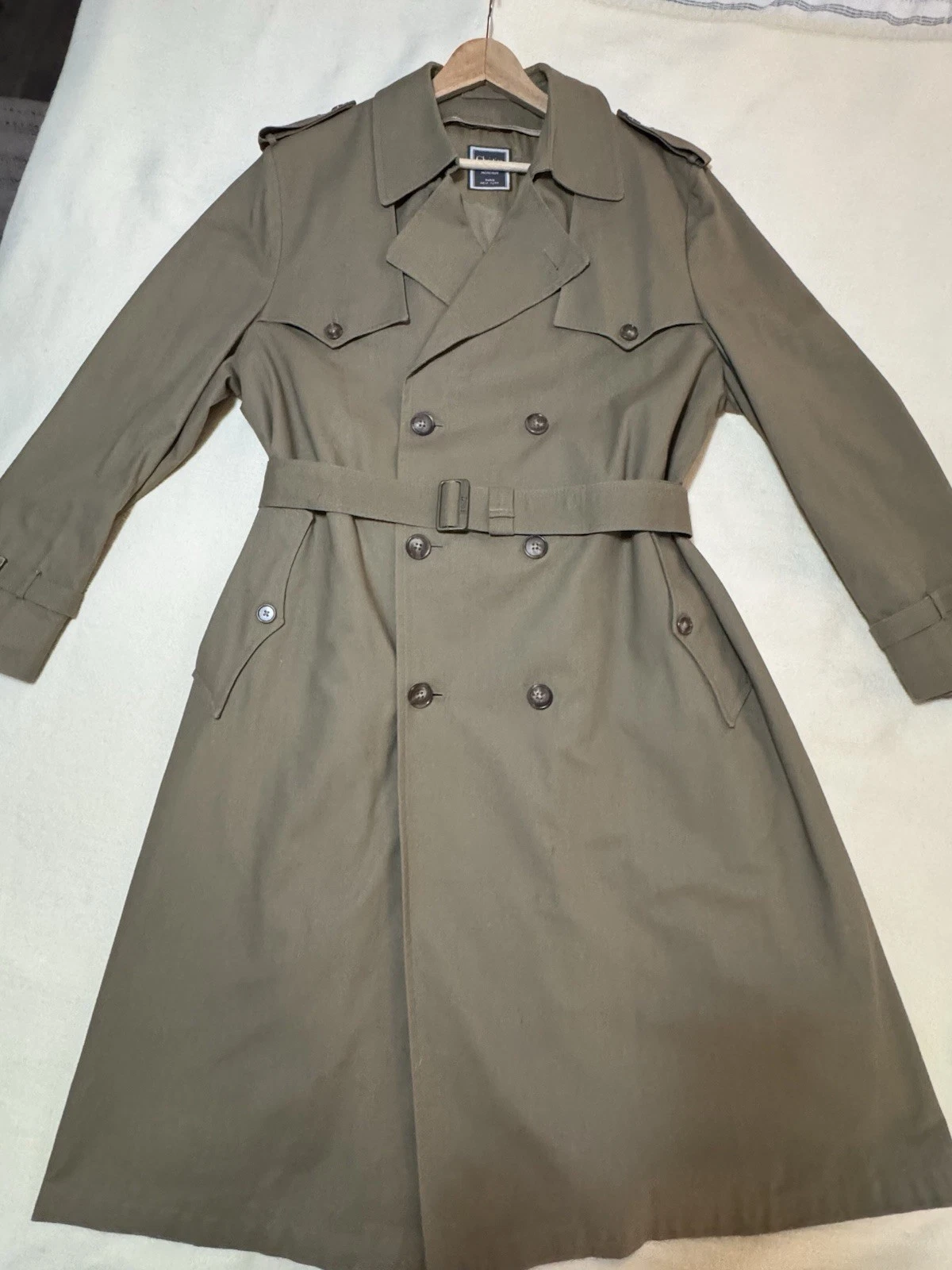 Dior — Vintage Christian Dior Men's 100% Cotton Trench Coat 44R removable wool insert