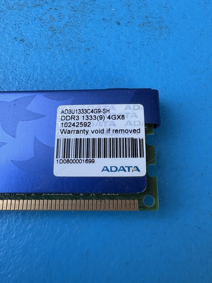 ADATA 4GB DDR3-1333MHz PC3-10600 1.5V DIMM SDRAM AD3U1333C4G9-SH - Image 3 of 3