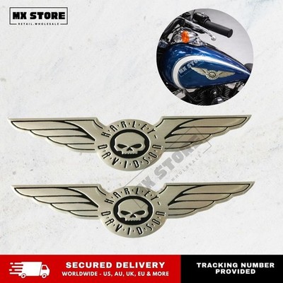 Brandneu 2 Stück Harley Davidson Tank Emblem Softail Roadking Sportster...