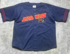VTG STAR WARS Ep 1 Phantom Menace Darth Maul Baseball Jersey 2XL Navy Jedi 1999