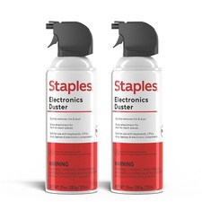 Staples Compressed Air Duster, 10 Oz Cans, 2-Pack Clear