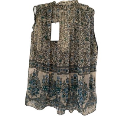 Zadig & Voltaire Thym Print Paisley Embellished Top, Size Small