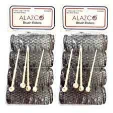 ALAZCO 8 pc Vintage Style Hair Rollers XLarge BRUSH ROLLERS  8 8 XL