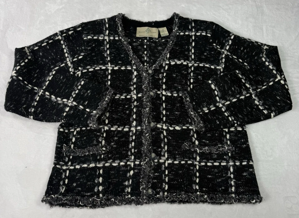 Варианты дизайна PHILIP JANE GORDON кардиган свитер средний черный серый шелк шерсти - Изображение 2 из 4