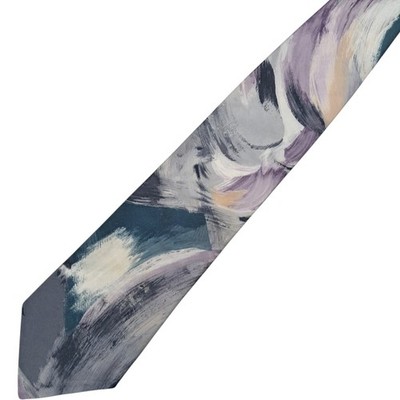 Enrico Rossini Krawatte lila grau 3,5'' Herren Polyester Smart Hochzeit Büro Arbeitskleidung