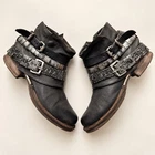 A.S. 98 Airstep Womens Gothic Biker Leather Buckle Avant Garde Boots Size 39