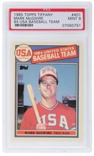 1985 Topps Tiffany #401 Mark McGwire USA Baseball Team RC Rookie PSA 9 MINT