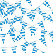 132 Feet Oktoberfest Pennant Banner Flag Oktoberfest Decorations Blue White Okt