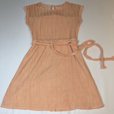 Sweet Wanderer Lightweight Summer Dress Cutout Shoulder Design Peach Size Small