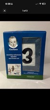 NEW Monthly Milestone Blanket And Frame Set. Gerber Brand Baby Boy Blue 2 Piece