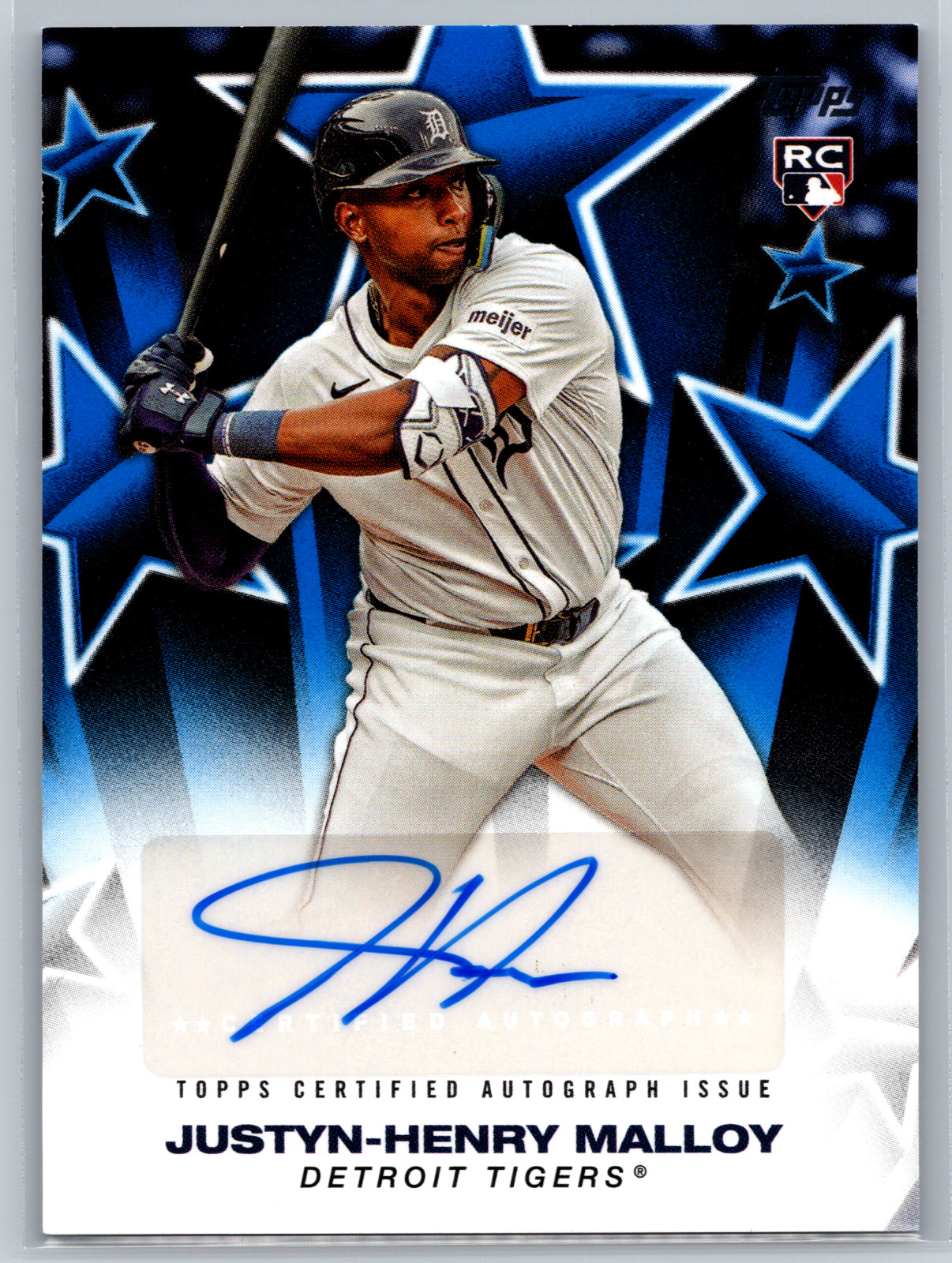 Justyn-Henry Malloy 2025 Topps Series 1 Baseball Stars Blue Rookie Auto /150