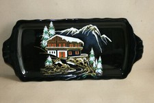 Plat à Cake en Emaux de Longwy- Chalet en Montagne