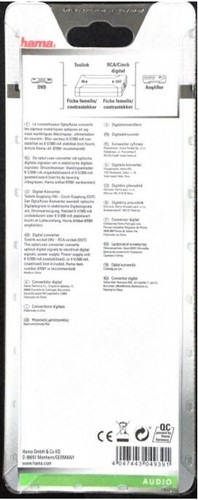 HAMA Convertisseur numérique, Tolslink femelle (IN) - RCA femelle (OUT) 75042905 - Photo 4/9