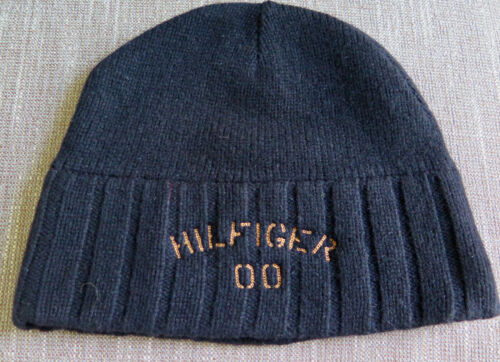 Tommy Hilfiger 00 Wool Men's Beanie Knit Hat Cap Black Excellent Condition - Picture 1 of 3