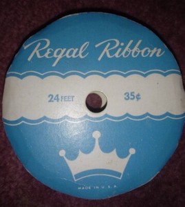 One Vintage Regal Ribbon Ivory / White Gift Wrapping Curling Ribbon Roll 