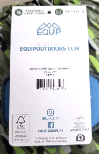 Kit colgante de hamaca de viaje para una persona EQUIP - reciclado - estampado camuflado - Imagen 3 de 5