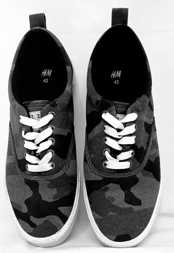 H&M CAMO SKATE SHOES GREEN/BROWN/BLACK MEN SIZE 9 NEW NO TAGS OR BOX - Picture 5 of 6