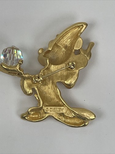 Disney Mickey Mouse Fantasia Sorcerer Apprentice Crystal Ball Gold Pin / Brooch - Picture 9 of 14