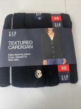New Gap Cardigan Sweater Womens XS Black Long Sleeve