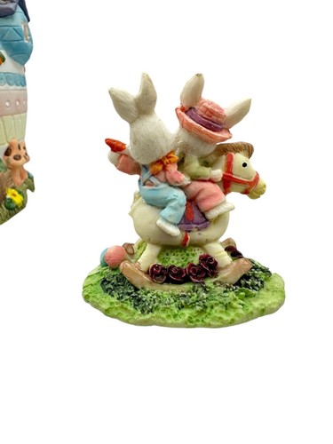 Easter Bunny Rabbit Village Town Figurine Lighted House Set Home Decor - Picture 17 of 21