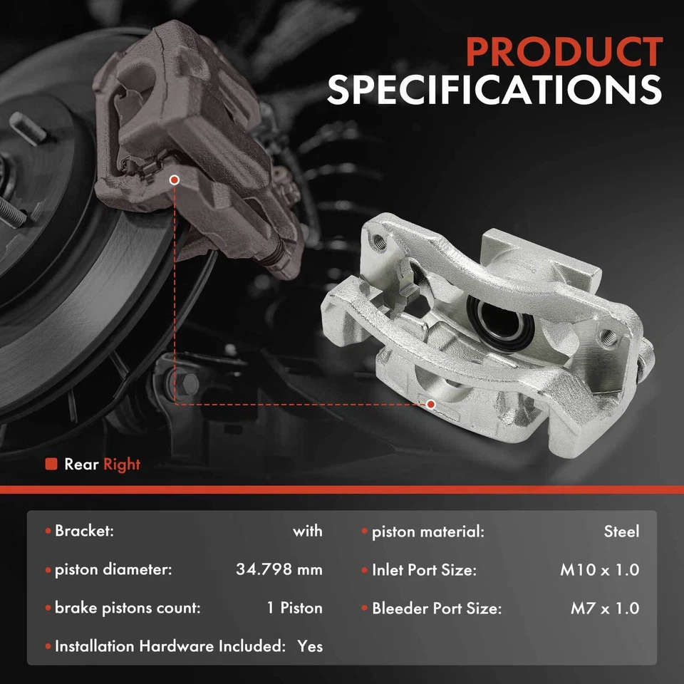 Pinça de freio para Mitsubishi Galant 2004-2012 Eclipse 06-12 traseira lateral do passageiro - Imagem 2 de 4