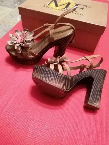 Sandali tacco 12 con plateau made in Italy vera pelle | eBay