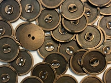 Metal Button 'Etched Circle Rim" Shape Antique Copper Finish 13 18 23mm 2hole