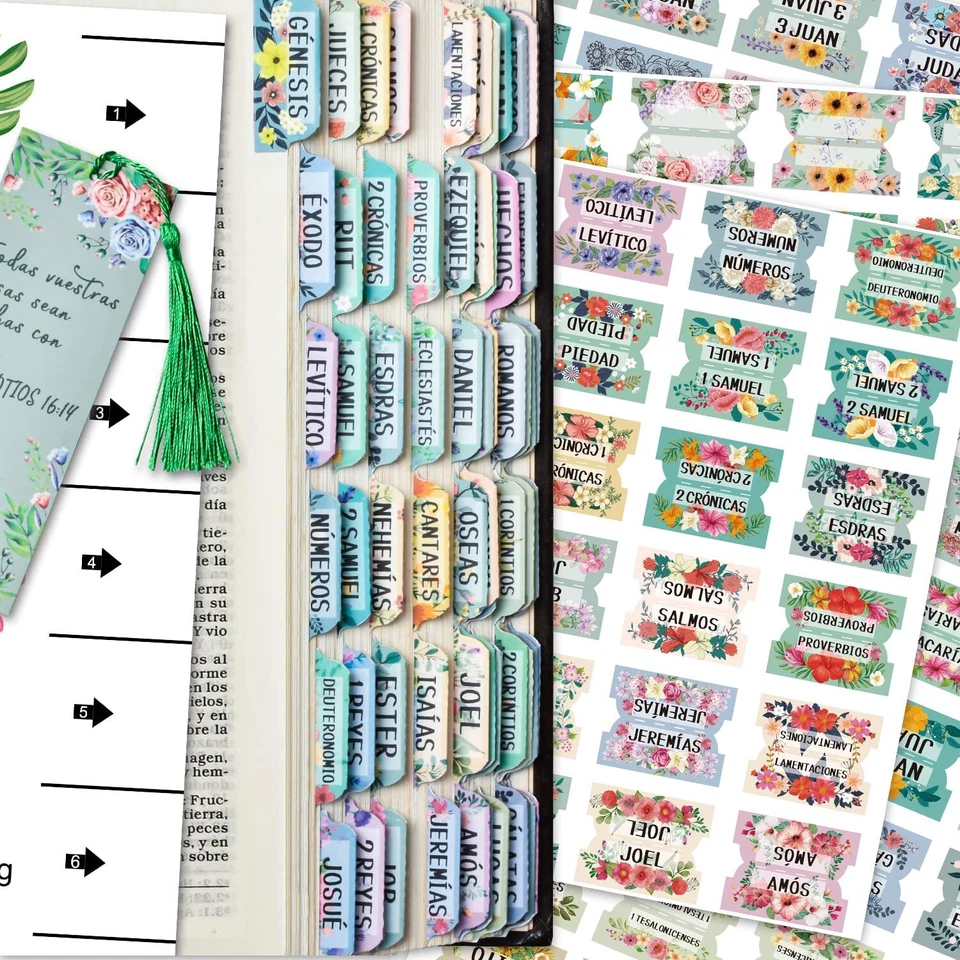 TABS Pestañas de la Biblia en español Pestañas del Nuevo y Antiguo Testamento