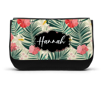 Personalisiertes Federmäppchen Mädchen Schminktasche Tropical Schule Uni Geburtstag Weihnachten 