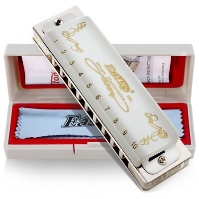 EASTTOP 10Hole Diatonic Blues Harmonica T008L Diatonic Harp Mouth Organ New Gift
