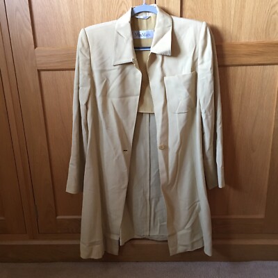 MaxMara Max Mara Yellow Wool Blend Smart Collared Jacket Coat